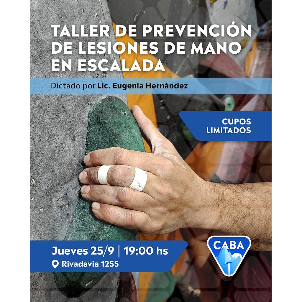 Taller de prevención de lesiones de mano en escalada